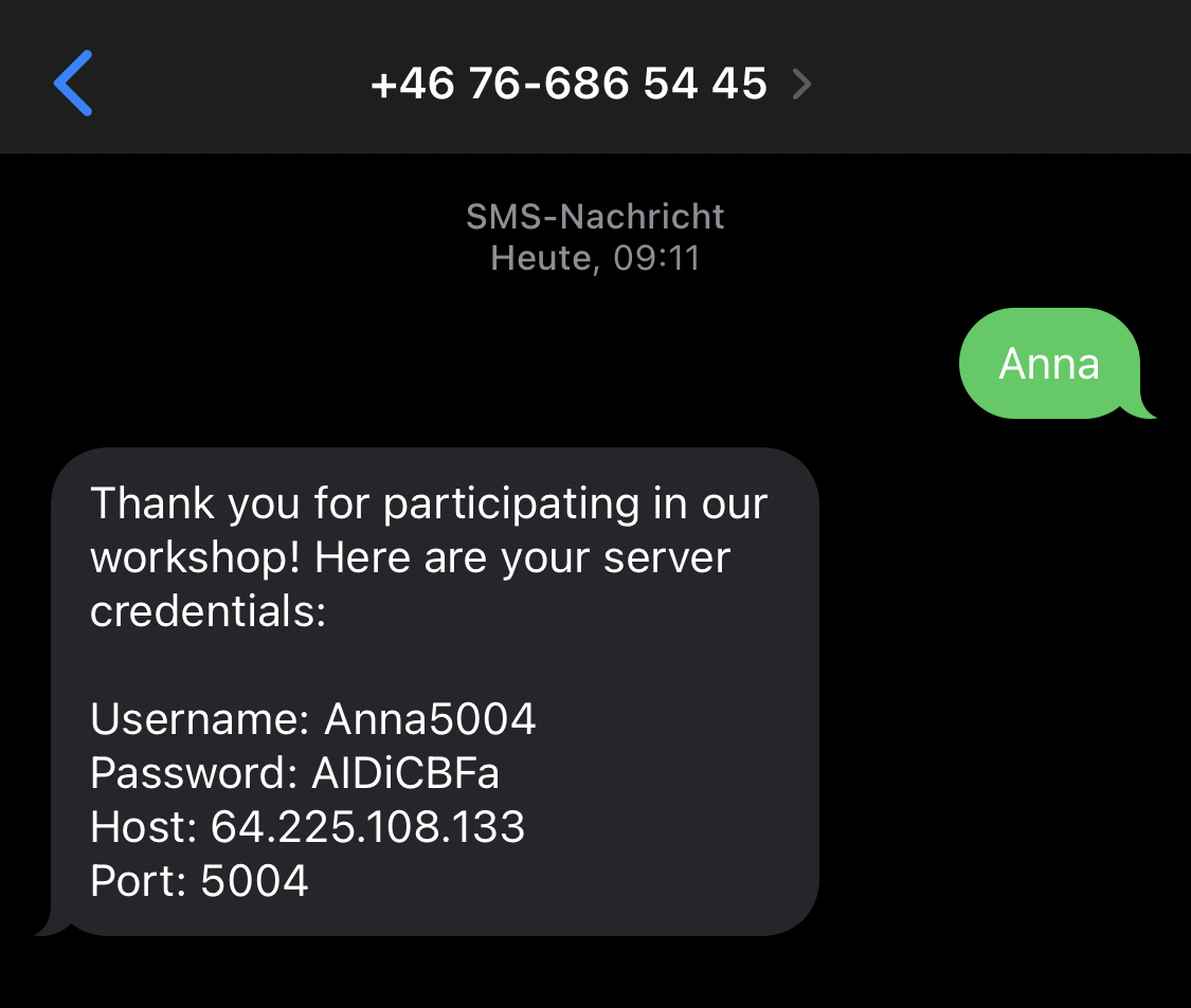 SMS account